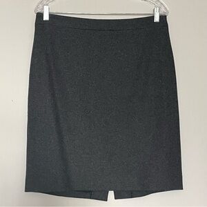 J Crew Charcoal Gray The Pencil Skirt Wool Blend Fully Lined Back Zip Sz 8 EUC